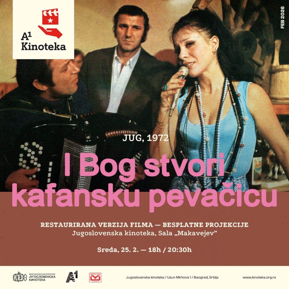 Kultni film „I Bog stvori kafansku pevačicu“ u restaurisanoj verziji - ulaz slobodan 2 Premijera Jugoslovenskoj kinoteci: restaurisani kultni film Jovana Živanovića ponovo pred publikom