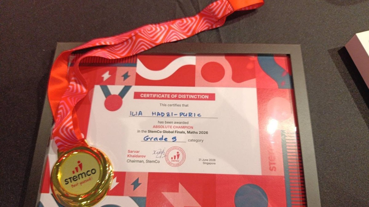 Ilija Hadži-Purić apsolutni pobednik međunarodne STEMCO olimpijade iz matematike